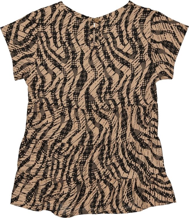 LEVV Meisjes blouse - Tess - AOP Camel zebra
