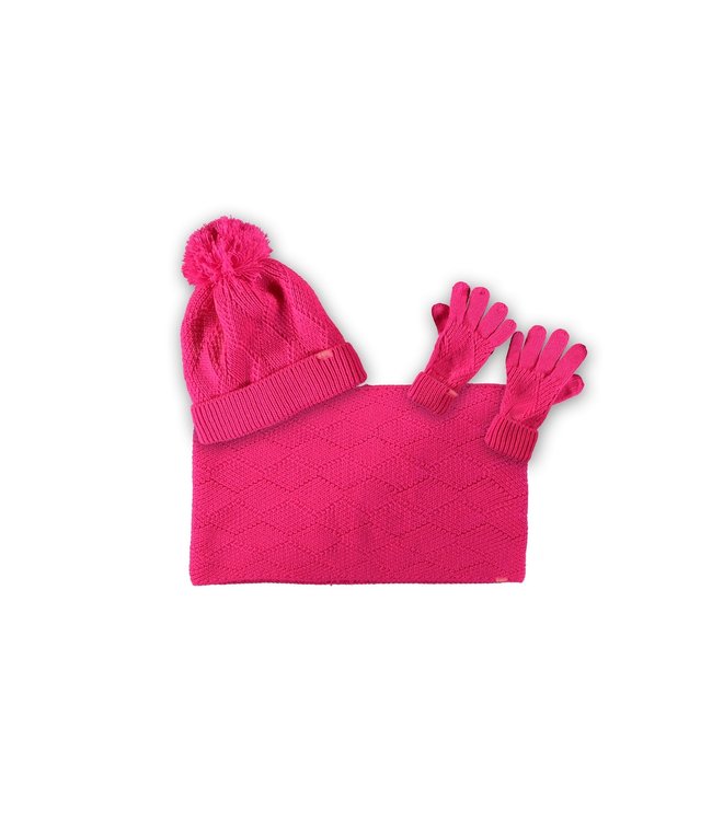 B.Nosy Meisjes sjaal, muts en handschoenen - Roze glo