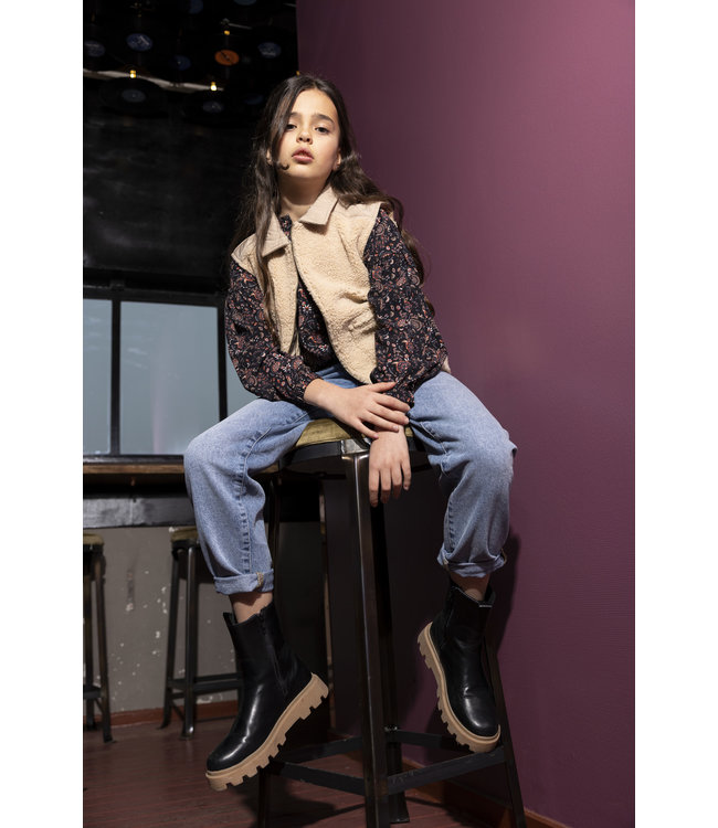 Indian Blue Jeans Meisjes shirt paisley - Zwart