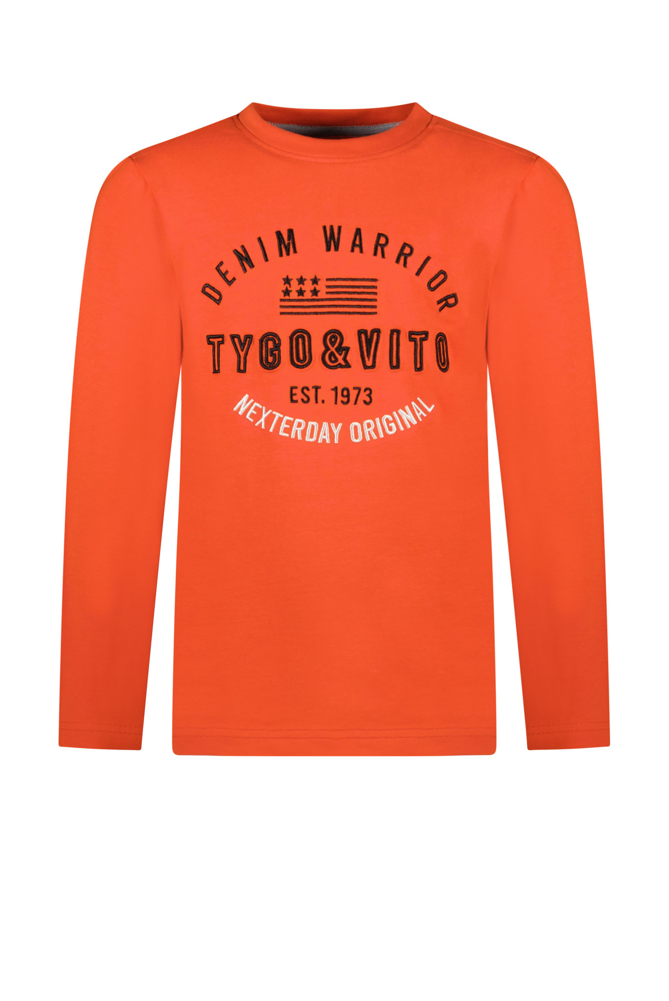 Tygo & Vito Jongens shirt denim warrior - Donker oranje
