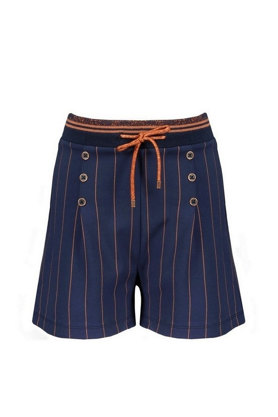 NoNo Meisjes short krijtstreep - Shorty - Navy blauw blazer