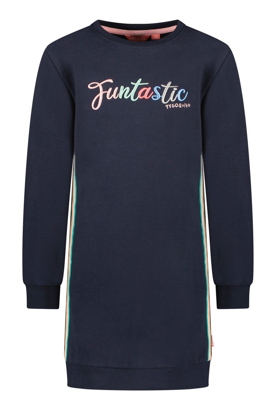 Tygo & Vito Meisjes sweat jurk - Navy blauw