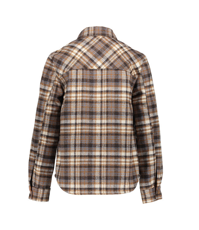 Geisha Meisjes blouse - Geruit - Cognac / Blauw