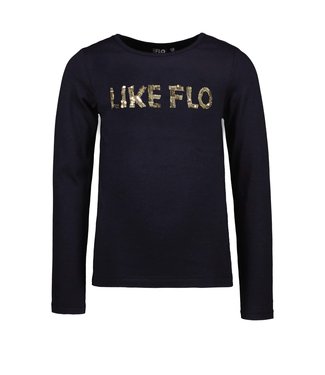 Like Flo Meisjes shirt - Navy blauw