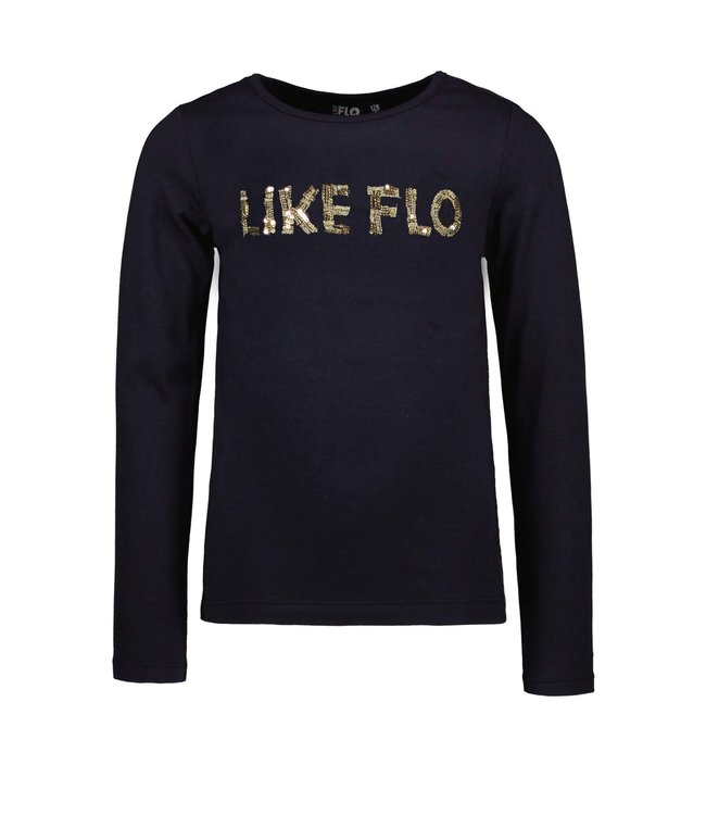 Like Flo Meisjes shirt - Navy blauw