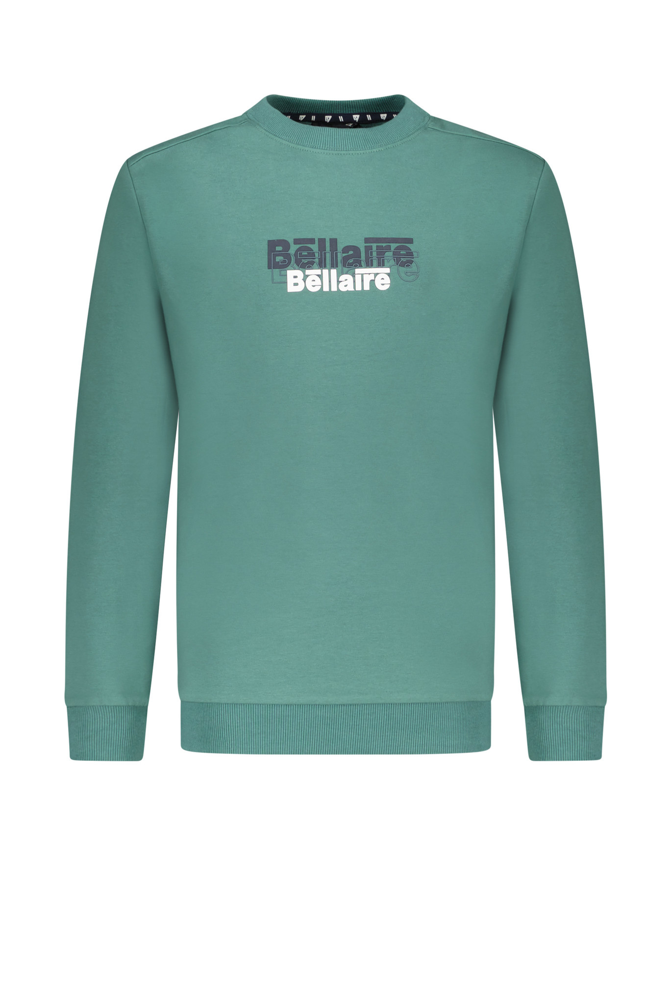 Bellaire jongens sweater ronde nek en logo op borst Deep Sea