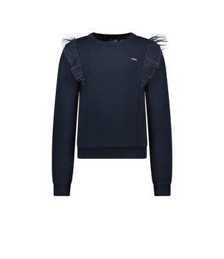 Le Chic Meisjes sweater glitterprint - Odina - Donker navy blauw