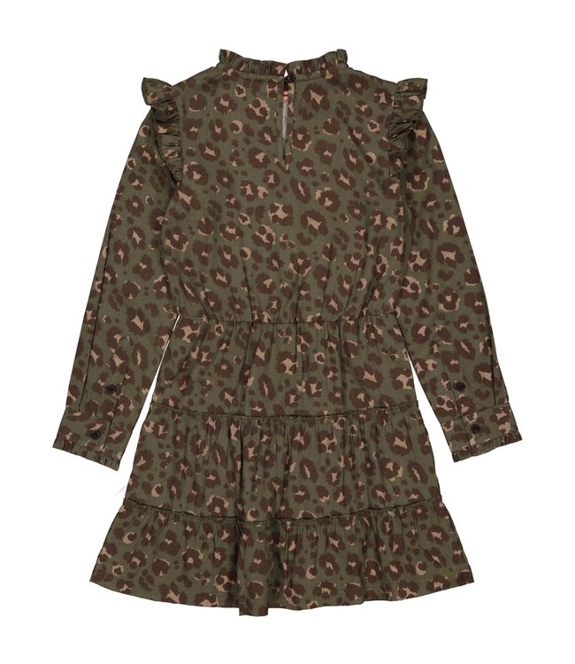 LEVV Meisjes jurk - Aida - AOP groen luipaard
