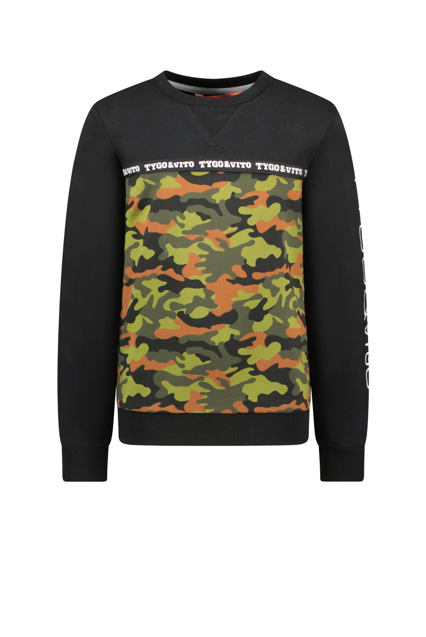 TYGO & vito jongens sweater met camouflage Forrest Green