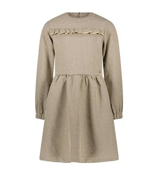 Le Chic Meisjes jurk vintage glitter - Sarai - Hazelnoot