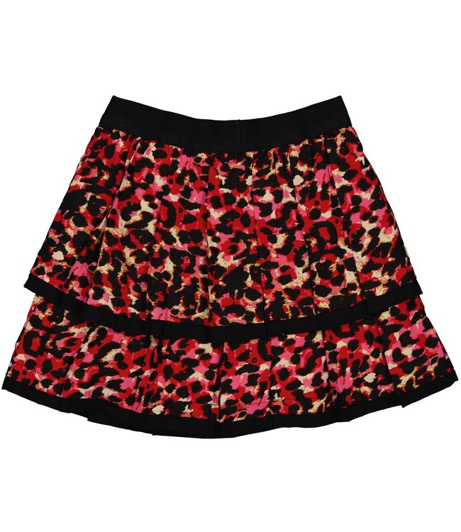 Quapi Meisjes rok - Rune - AOP luipaard roze