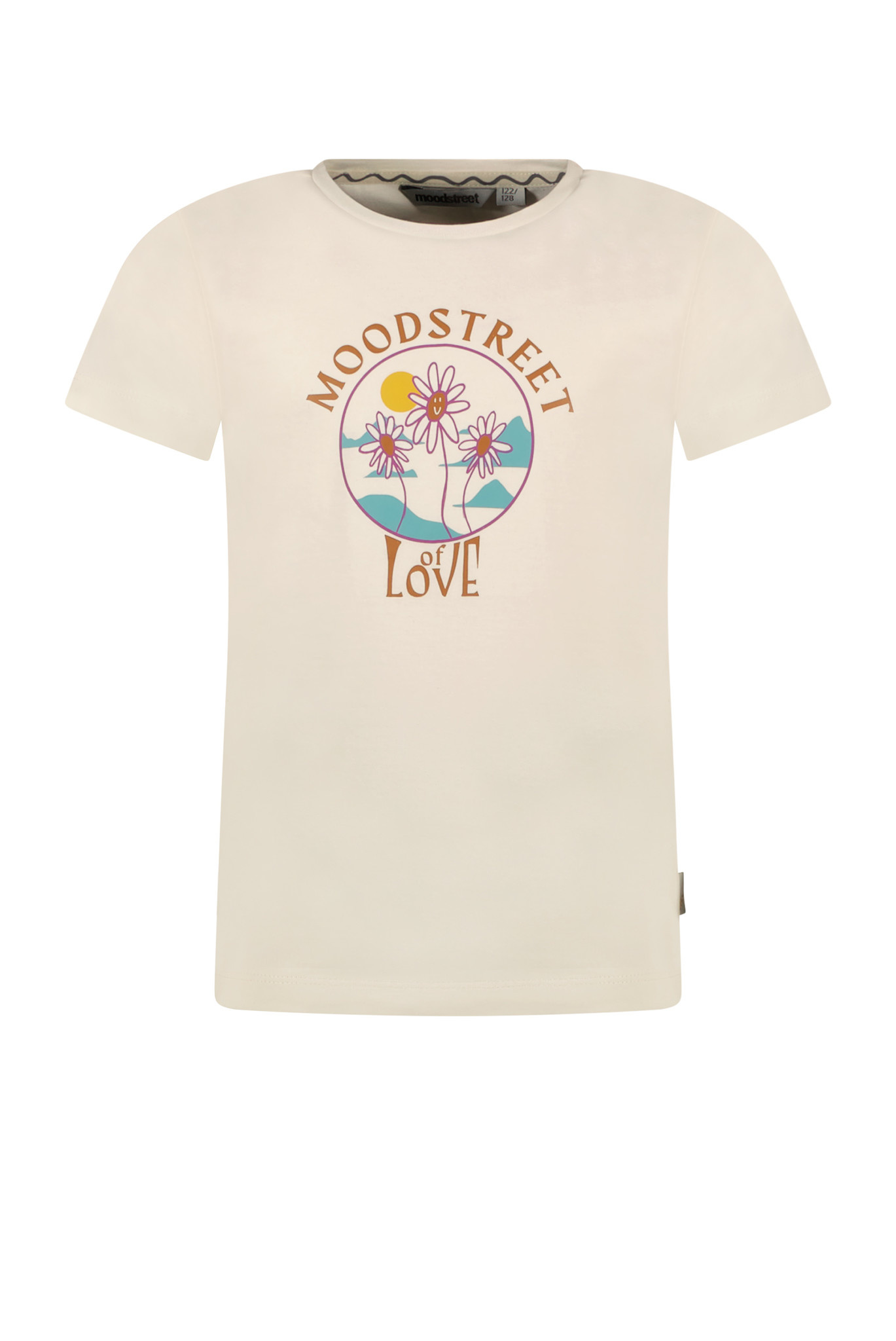 Moodstreet MP212-5401 Meisjes T-shirt Warm wit - Maat 122/128