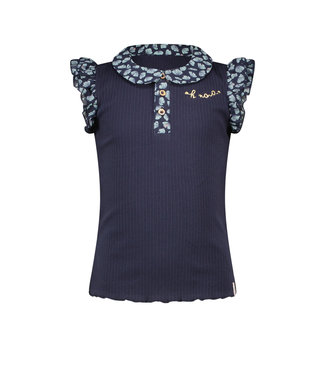 NoNo Meisjes t-shirt rib - Kami - Navy blauw