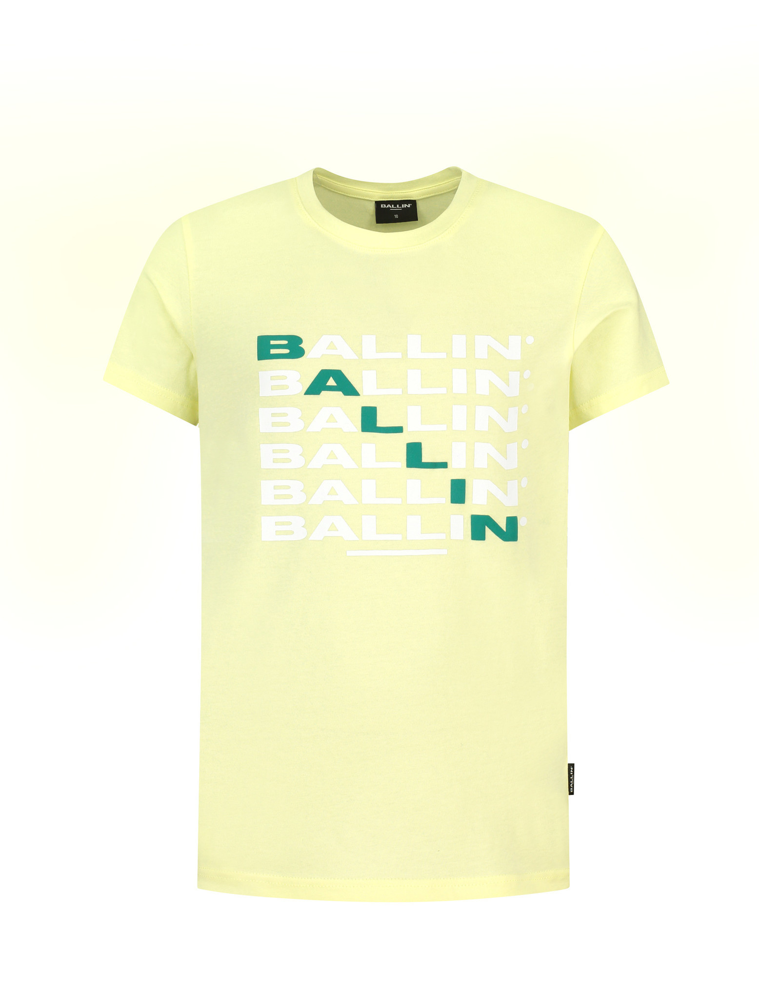 Ballin Amsterdam - Jongens Slim Fit T-shirt - Geel - Maat 164