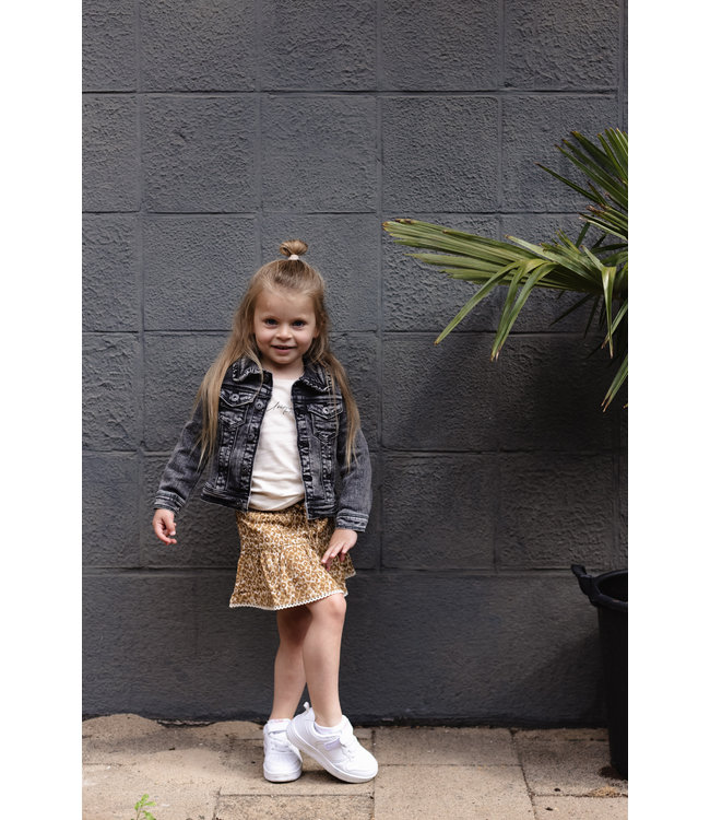 LEVV Little Meisjes rok - Evelien - AOP Creme luipaard