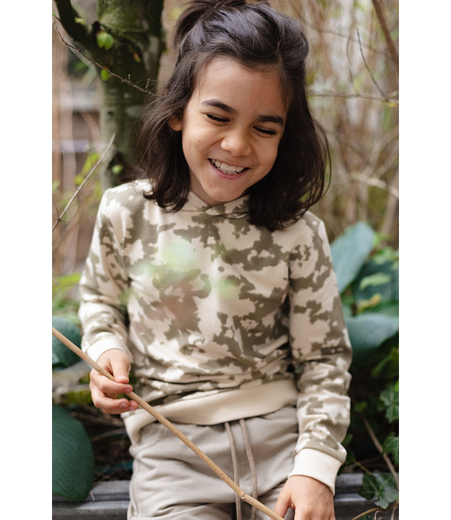 LEVV Jongens hoodie - Dazz - Grijs zand tie dye