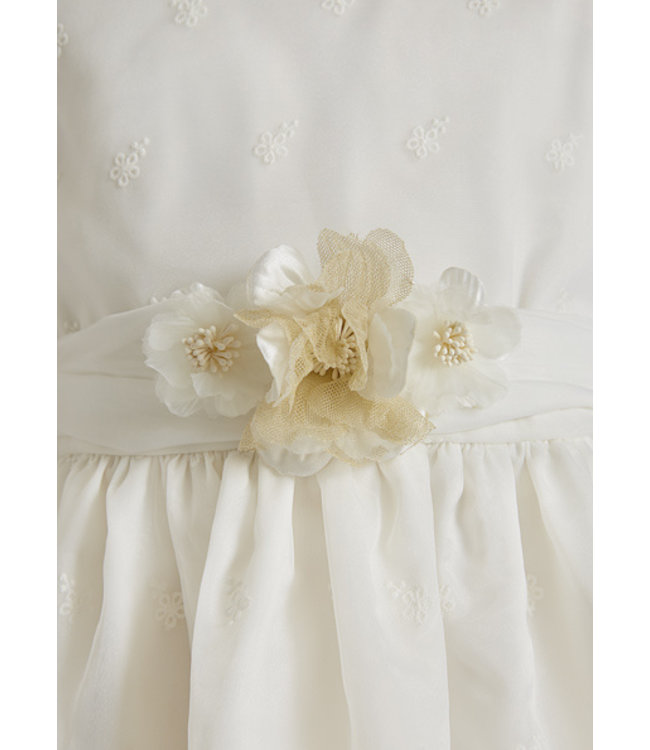 Abel & Lula Meisjes jurk organza borduursel - Wit