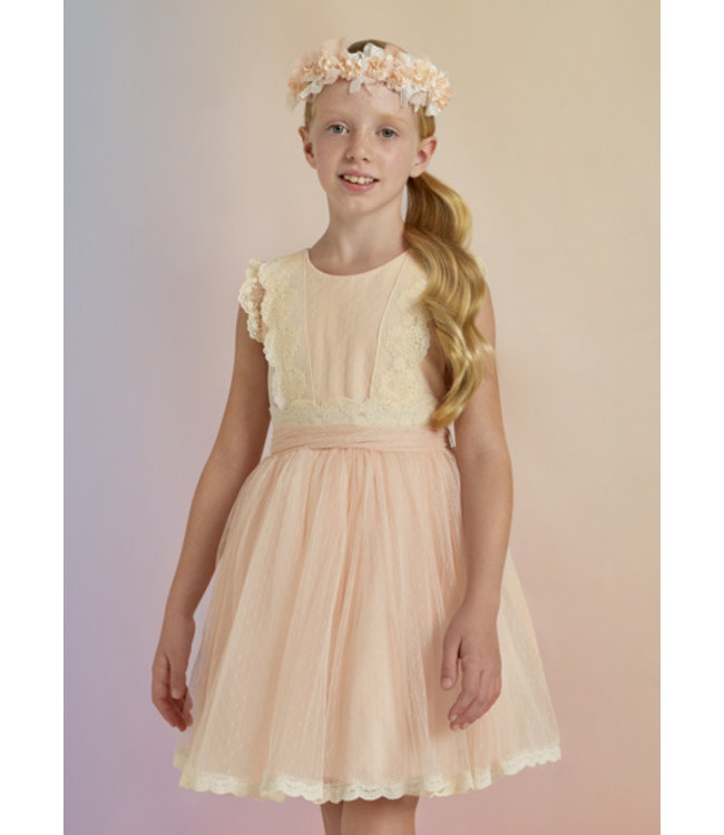 Abel & Lula Meisjes jurk tule plumeti - Nectar