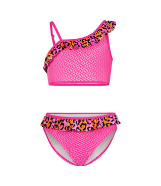 Just Beach Meisjes bikini AOP ruffel - Blocked leo