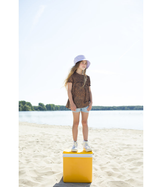 Moodstreet Meisjes tuniek AOP luipaard - Toffee