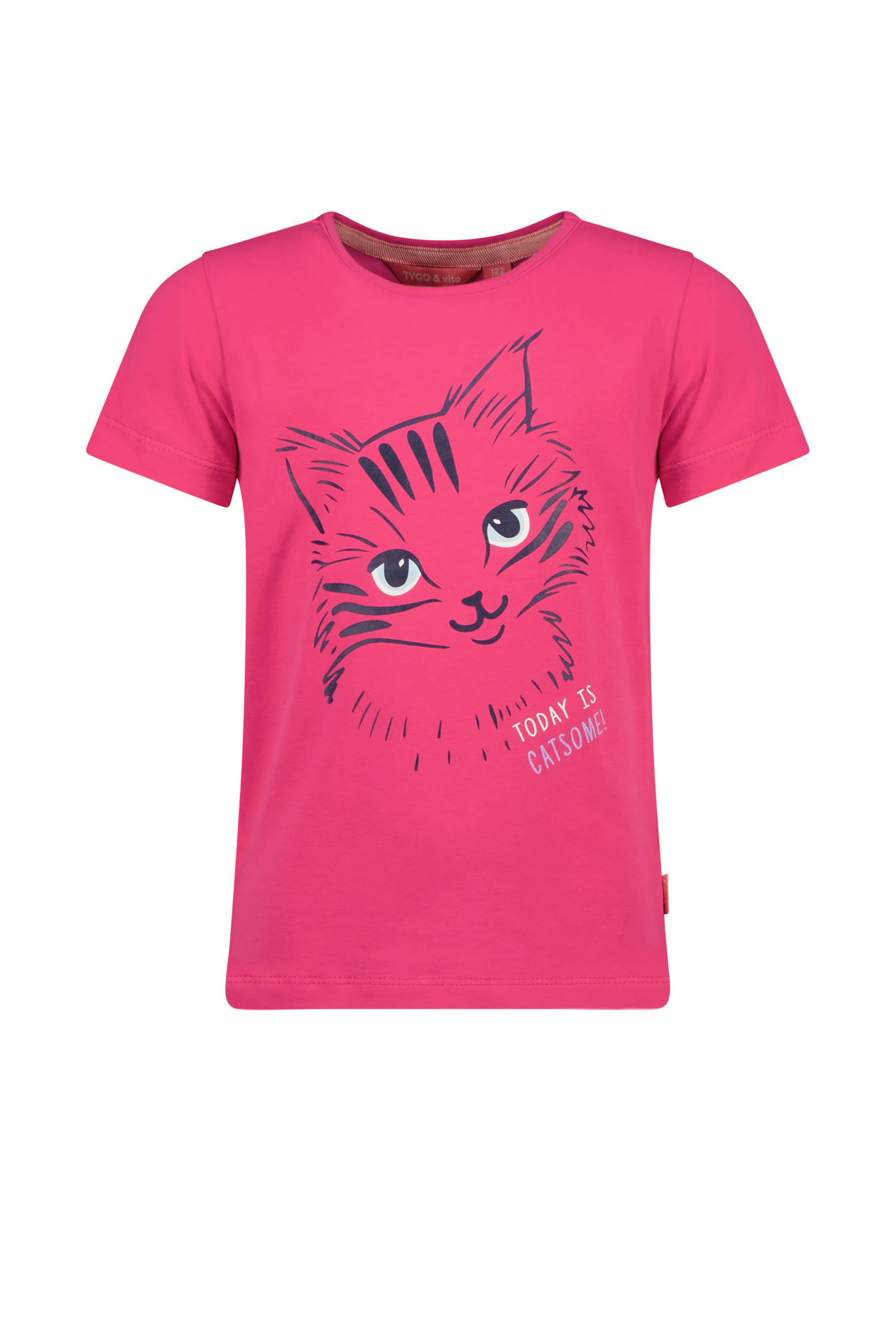TYGO & vito meisjes t-shirt Today is Catsome Vibrant Pink