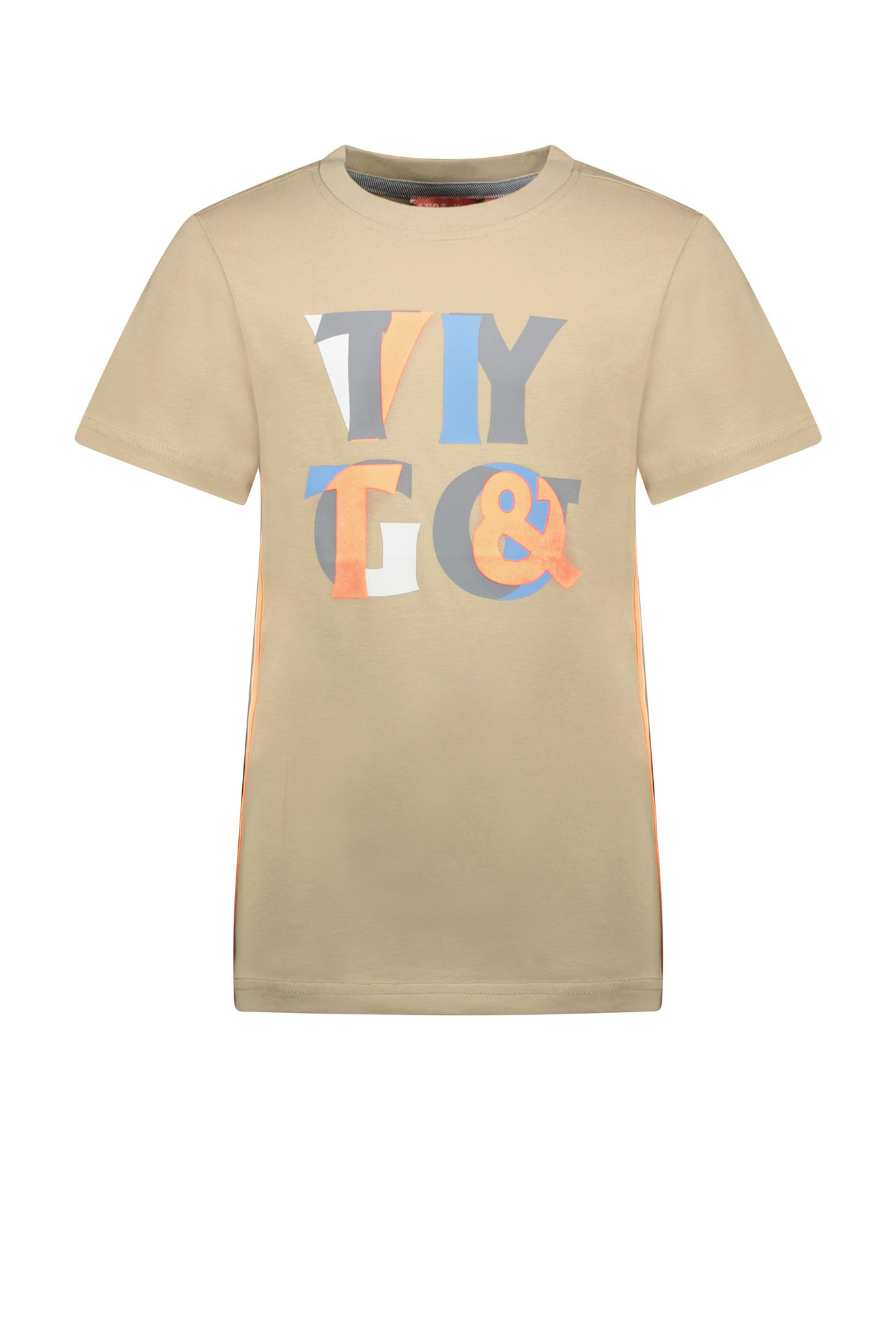 TYGO & vito jongens t-shirt met print en tape Sand