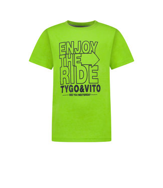 Tygo & Vito Jongens t-shirt neon - Groen gecko