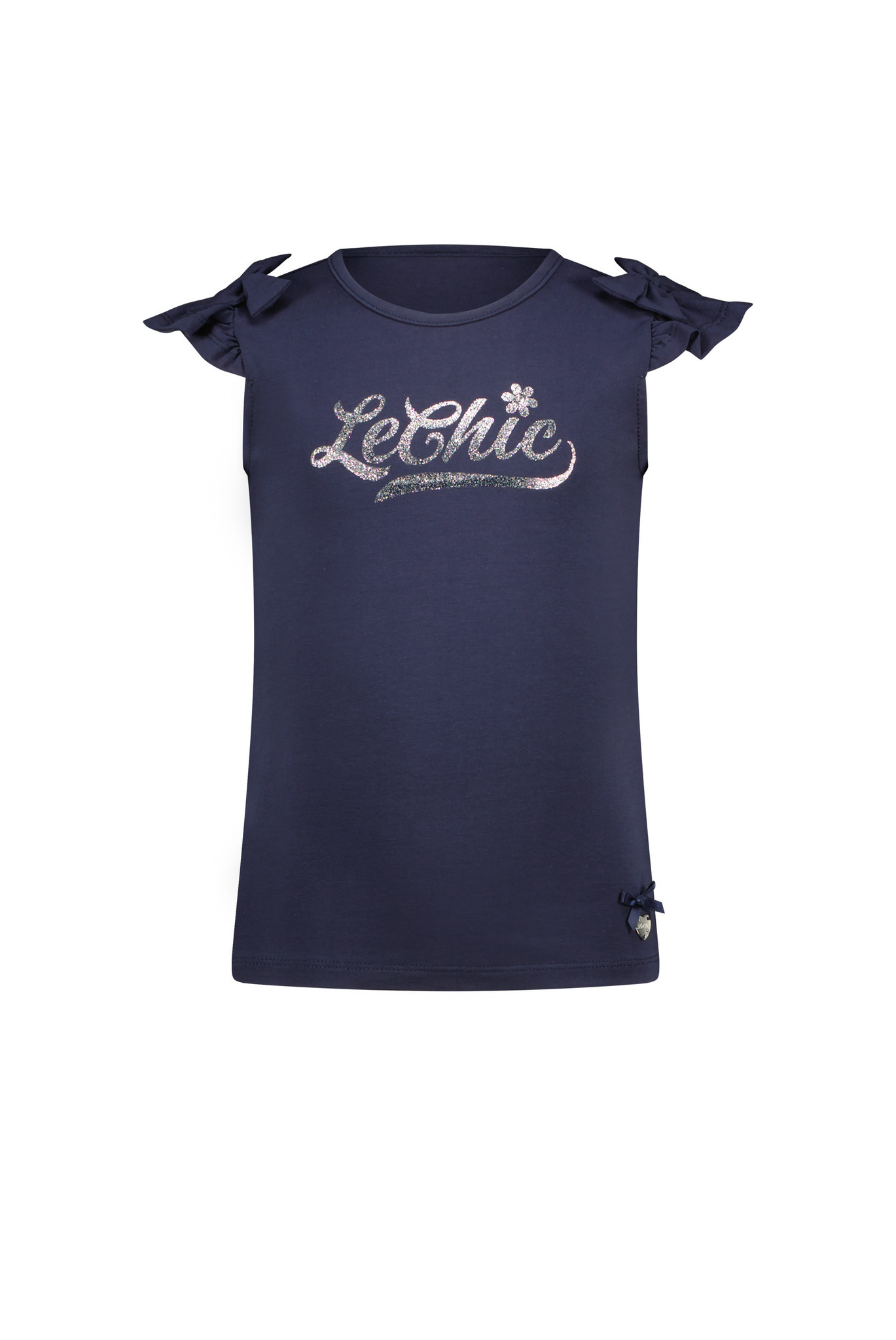 Le Chic Meisjes t-shirt logo - Nem - Navy blauw