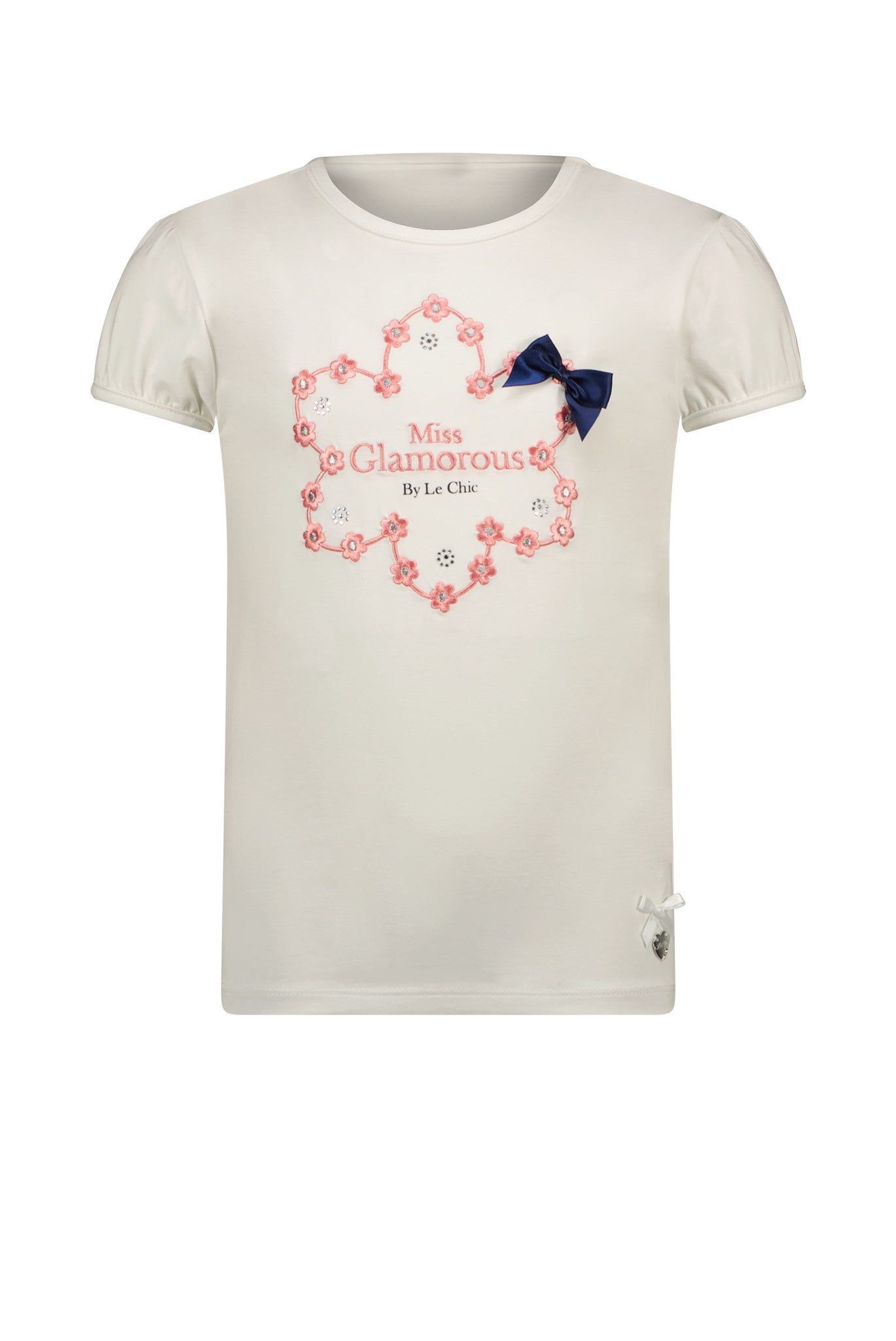 Le Chic Meisjes t-shirt glamorous - Nommy - Wit