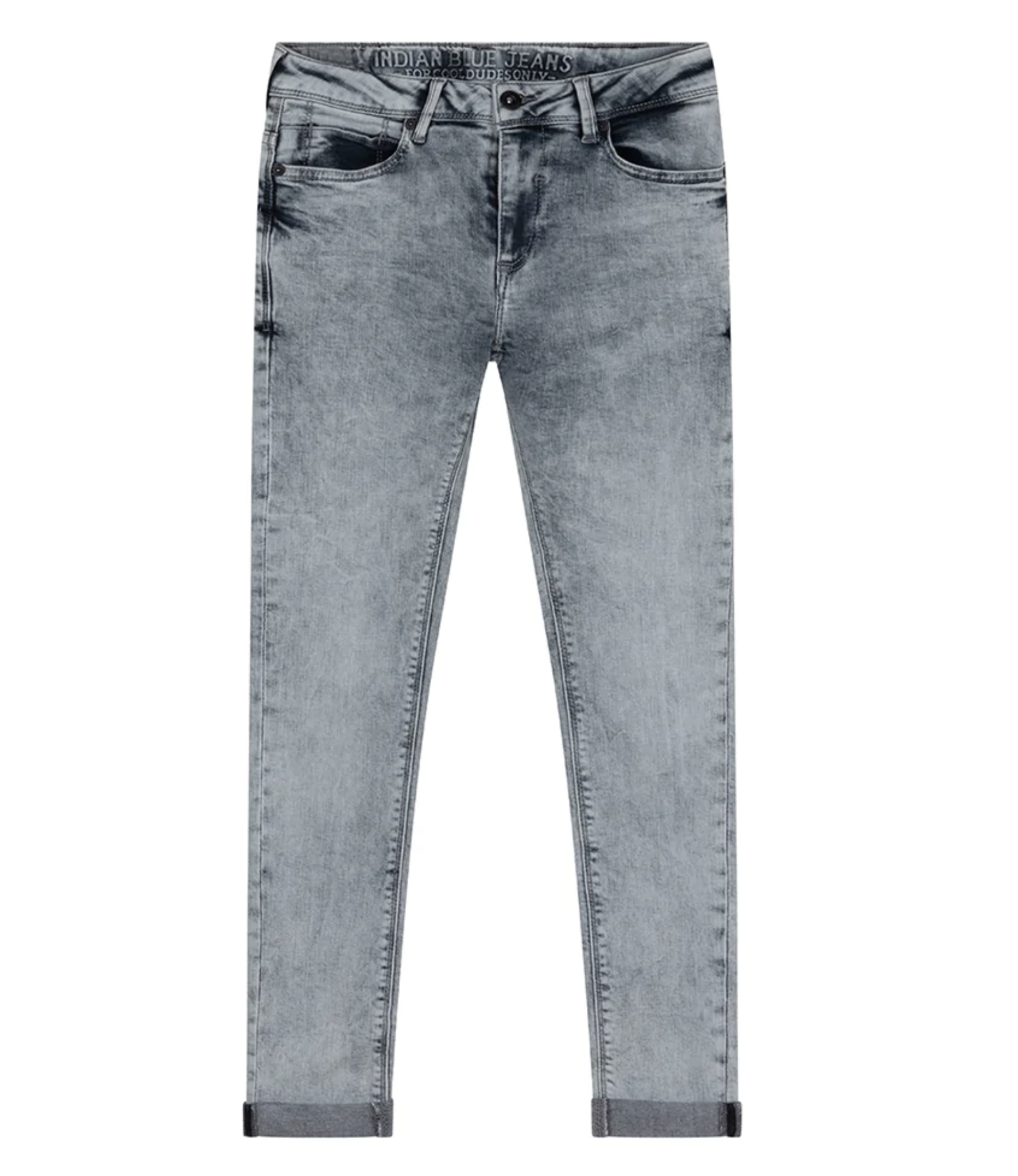 Indian Blue Jeans Jongens jeans broek Ryan skinny fit - Blauw grijs denim
