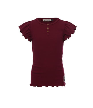 LOOXS Little Meisjes t-shirt rib - Merlot