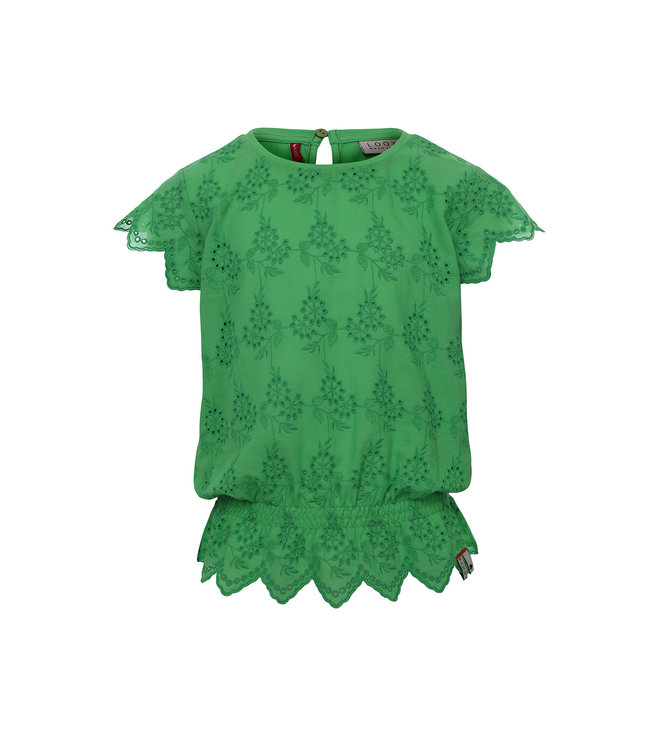 LOOXS Little Meisjes top broderie - Clover groen