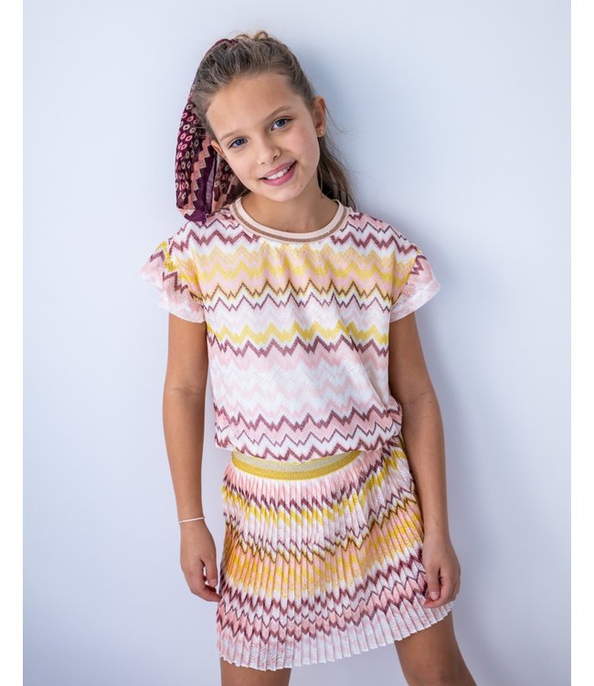 Like Flo Meisjes rok fancy plisse - Plum