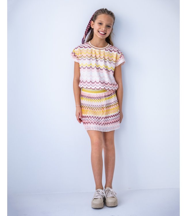 Like Flo Meisjes rok fancy plisse - Plum