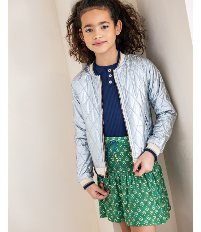 Like Flo Meisjes rok crepe - Groen bloemen