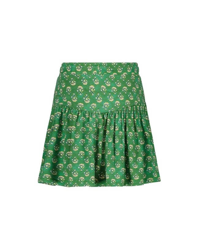 Like Flo Meisjes rok crepe - Groen bloemen