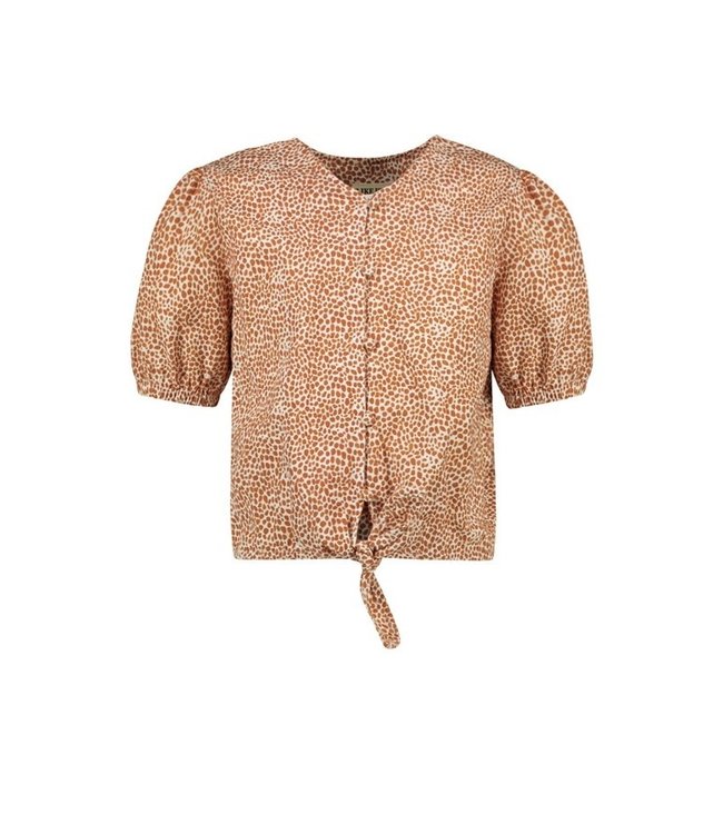 Like Flo Meisjes blouse met knoop - Camel