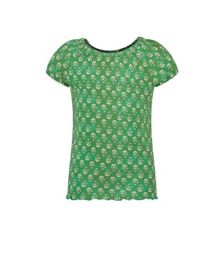 Like Flo Meisjes top crepe - Groen bloemen