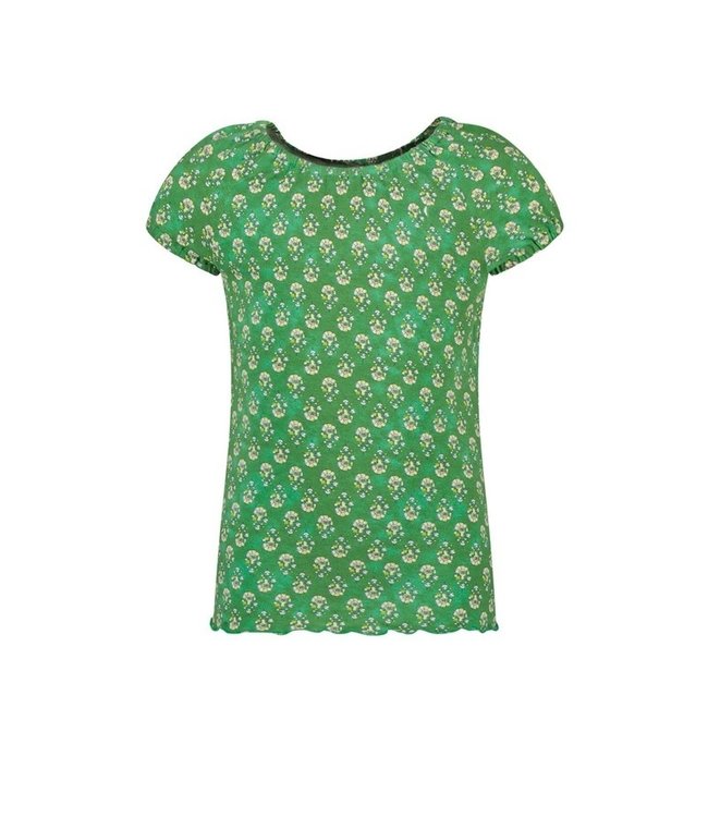 Like Flo Meisjes top crepe - Groen bloemen