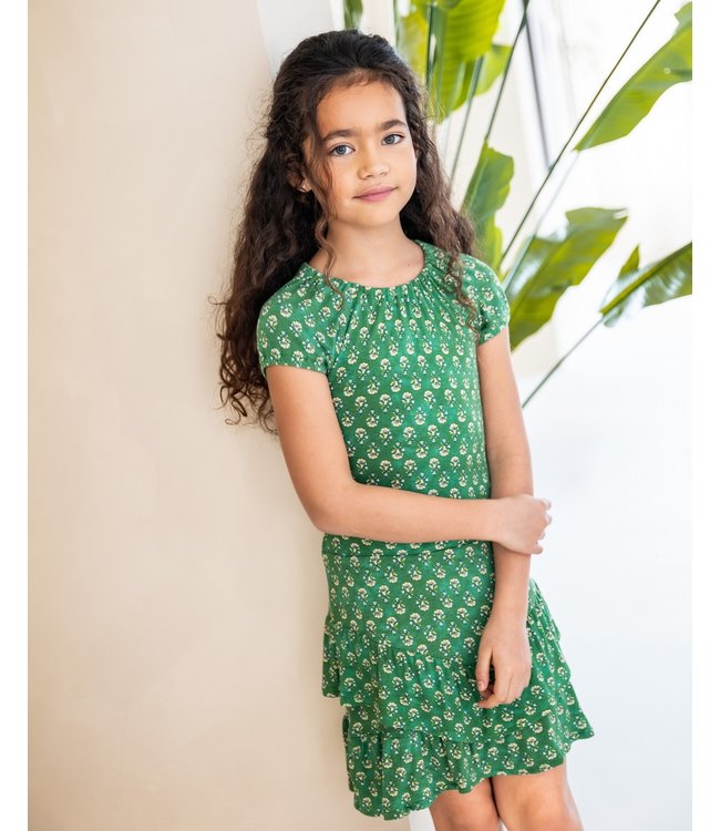 Like Flo Meisjes top crepe - Groen bloemen