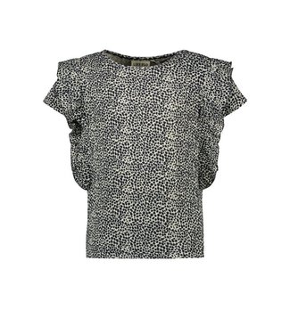 Like Flo Meisjes top fancy ruffel - Navy blauw