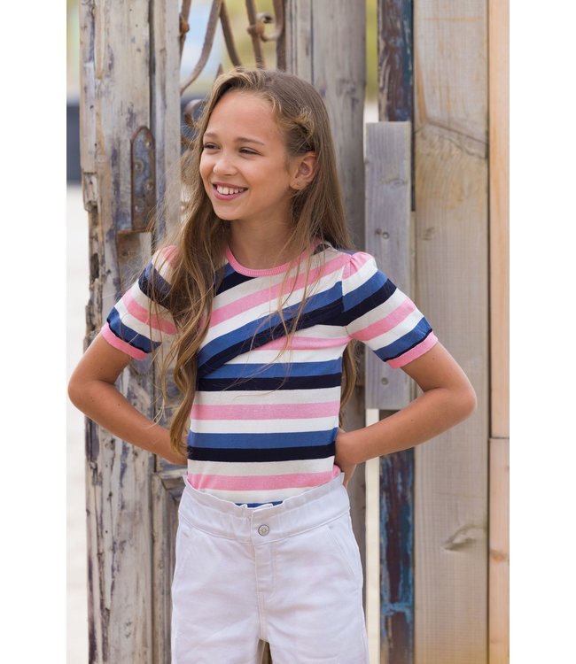 B.Nosy Meisjes top multi color - Geranium roze