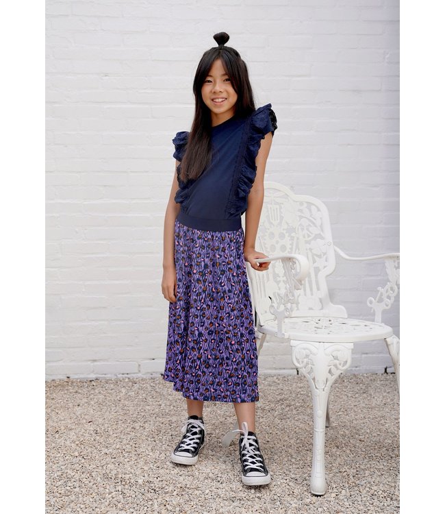 B.Nosy Meisjes culotte broek - Joyful lilac leo AOP