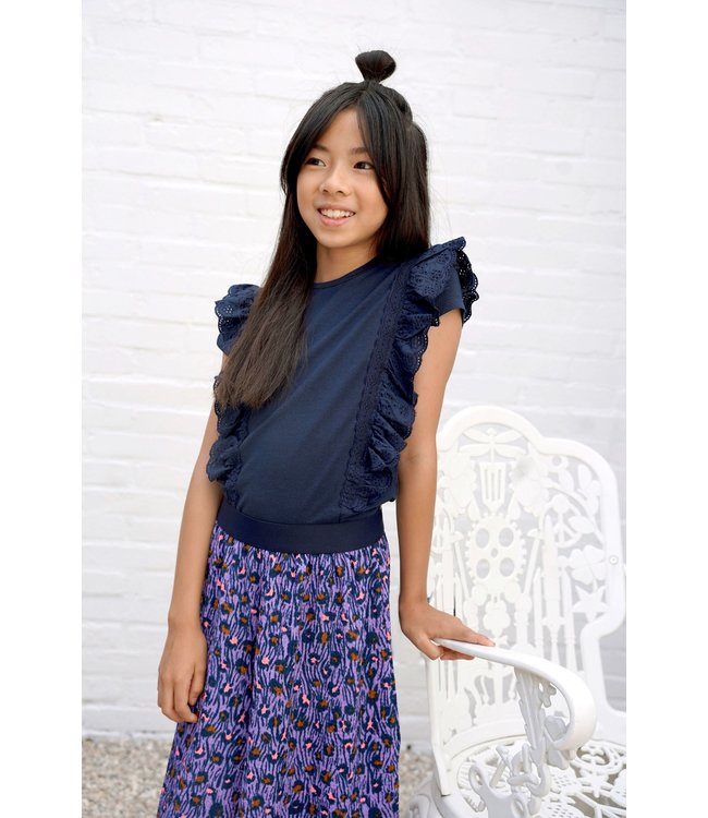 B.Nosy Meisjes culotte broek - Joyful lilac leo AOP