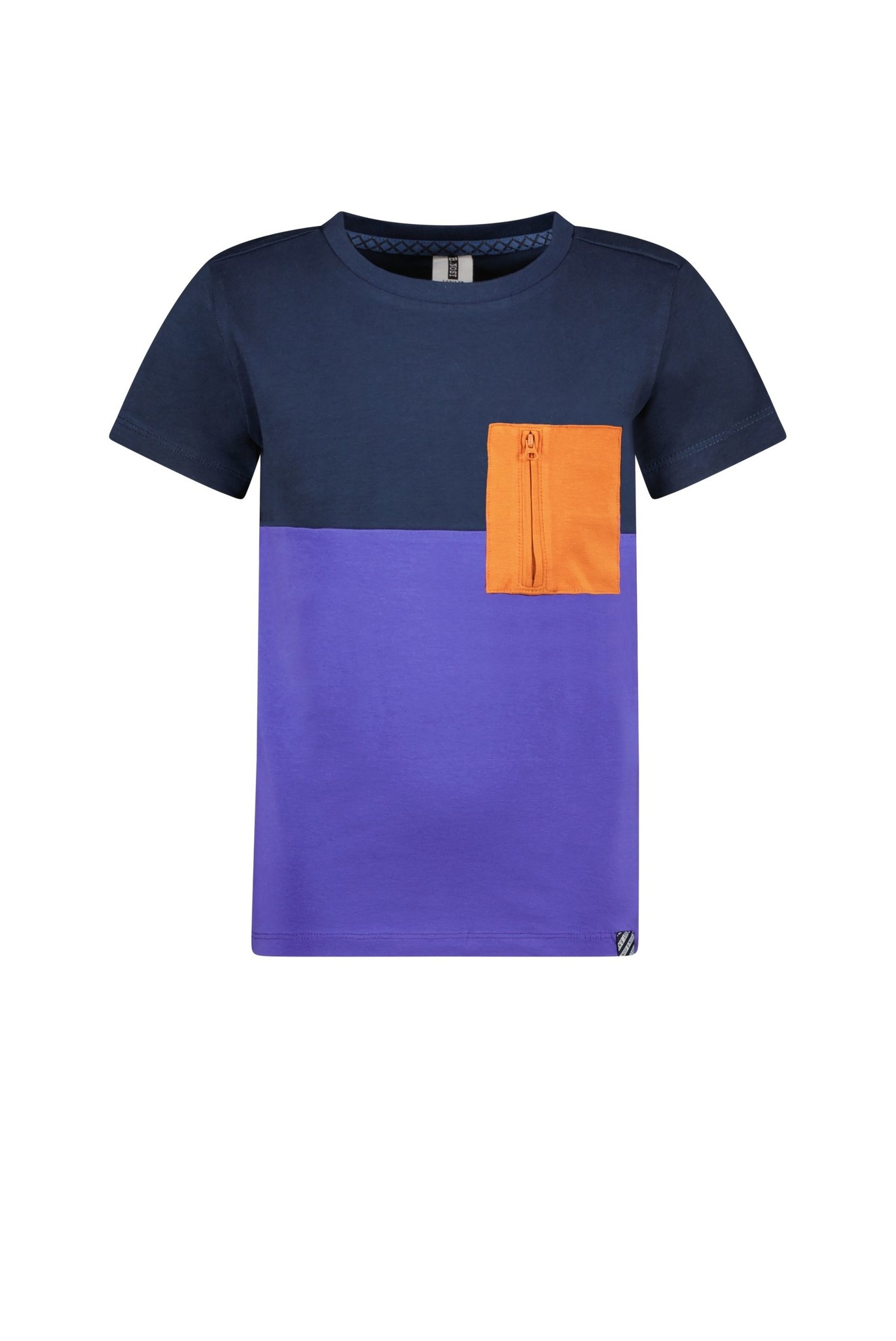 B.Nosy Jongens t-shirt colorblock - Navy blauw