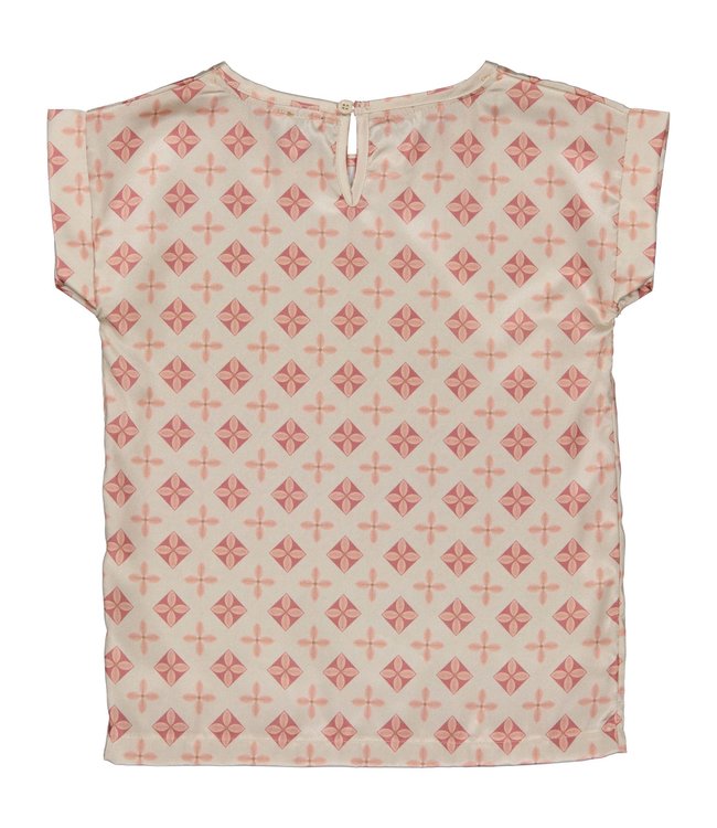 LEVV Meisjes t-shirt - Defne - AOP Creme geomatric
