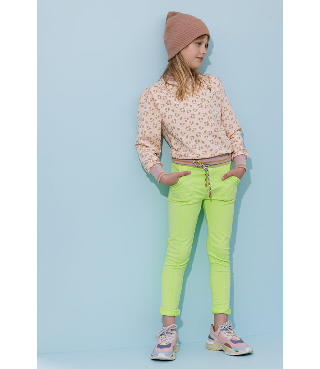 NoNo Meisjes sweat broek - Secler - Sour lime