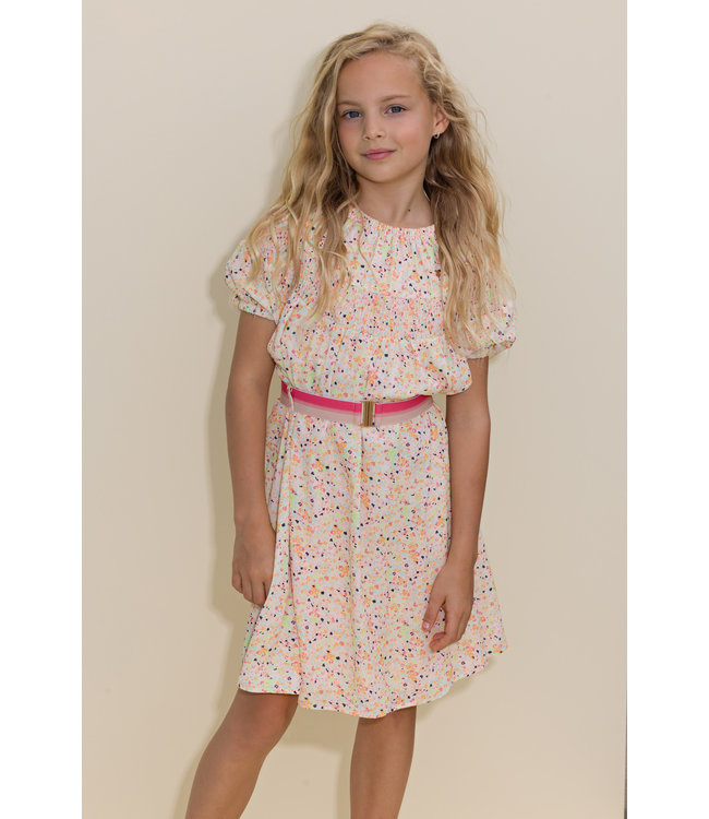 NoNo Meisjes jurk - Manil - Sour lime