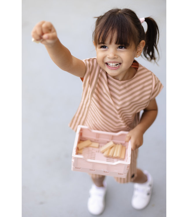 LEVV Little Meisjes blouse - Eleke - Taupe streep