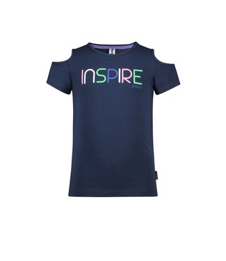 B.Nosy Meisjes t-shirt open schouder - Navy blauw